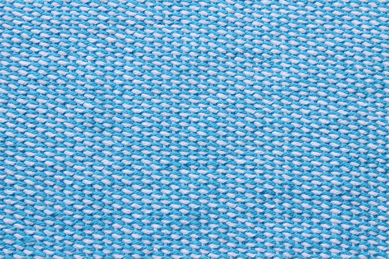 Cotton placemat, double woven, blue, white, handmade, natural fibres, washer and dryer safe, thick, absorbent, made in Canada