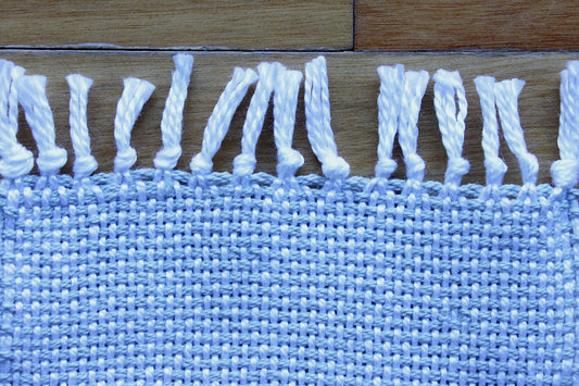 Cotton coasters, set of four, grey, white, handmade, natural fibres, washer safe, made in Canada