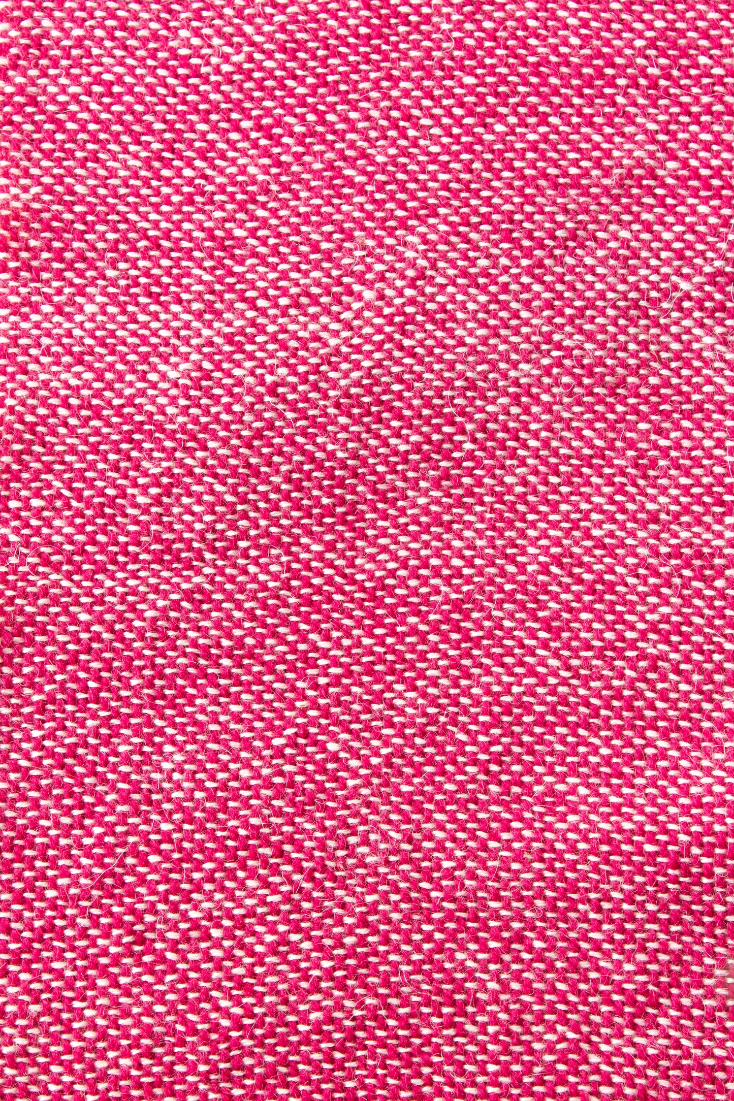 Wool scarf, magenta decorative fringe, white, undyed, off-white, handmade, natural fibres, mohair, locally sourced, woven in Canada