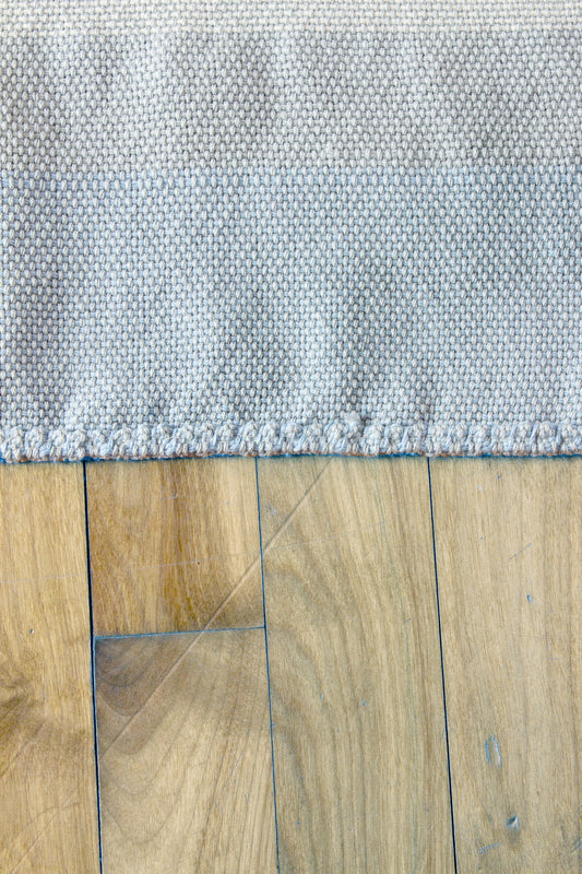 Cotton dish towel, colour blocked, blue, grey, pink, off-white, natural, handmade, natural fibres, hemstitched, hemmed, hand sewn hem, washer and dryer safe, woven in Canada