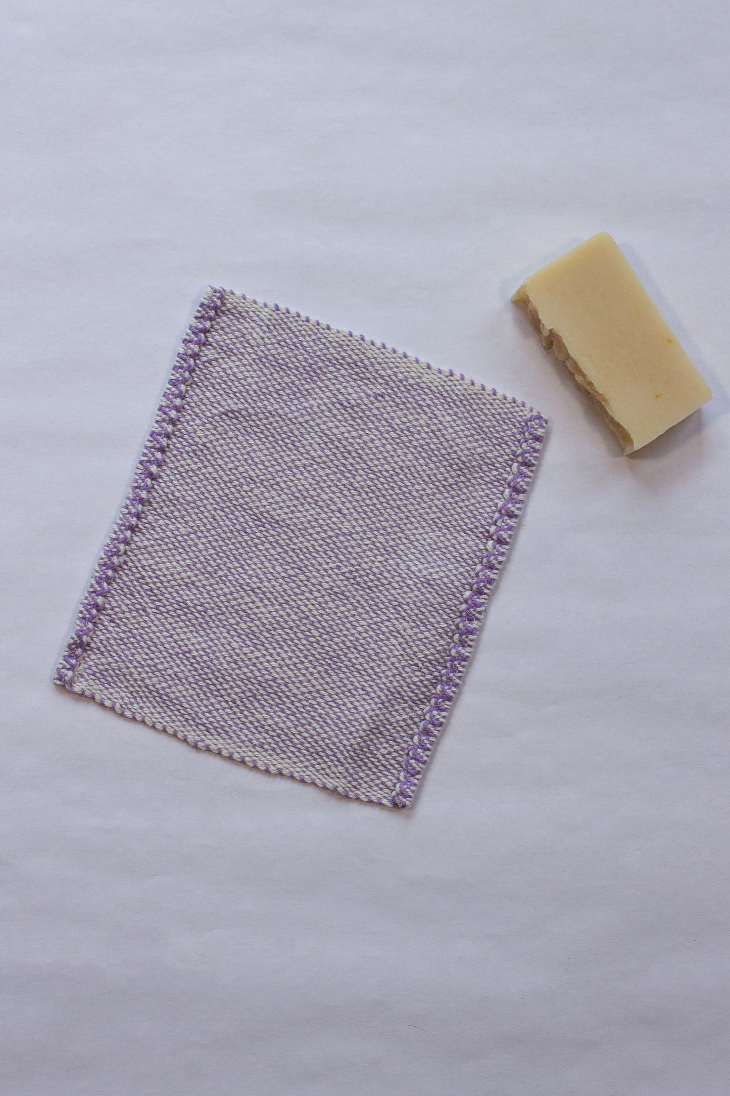 Cotton washcloth, pale purple
