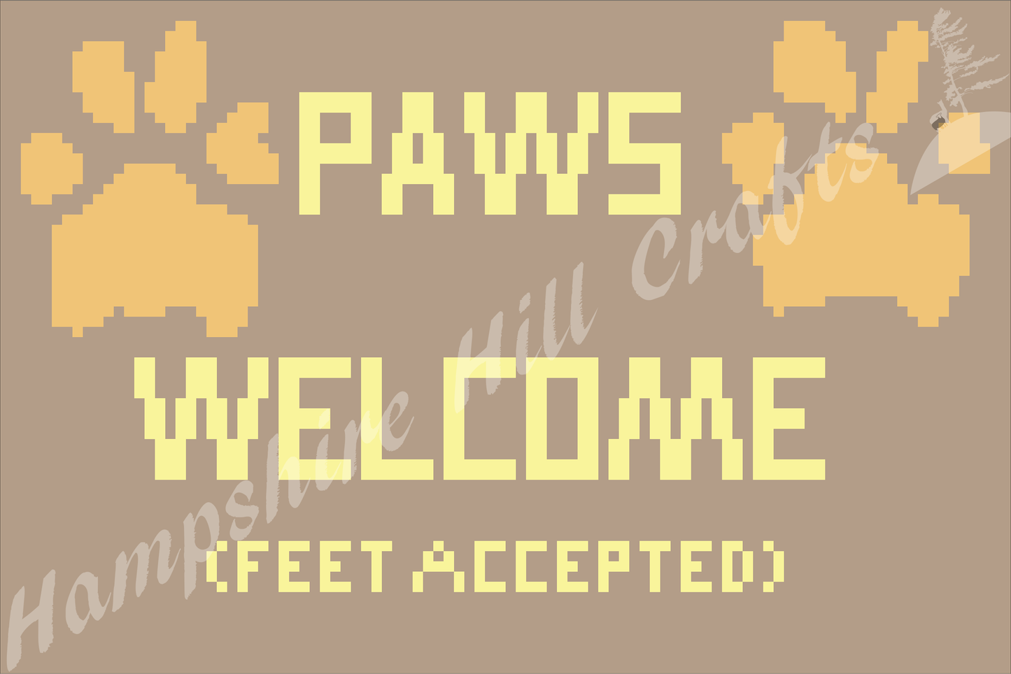 Welcome mat latch hook pattern, original design, craft supplies, funny doormat